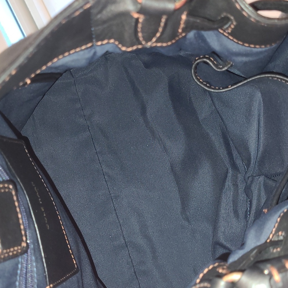 Cole Haan Black Leather Bucket Bag with Tassels - Picture 7 of 8